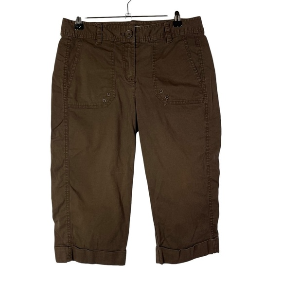 Liz Claiborne Petite Y2K Dark Brown Knee Length Bermuda Shorts 4P - Picture 1 of 4